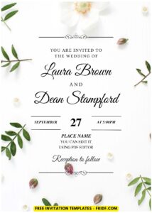 (Easily Edit PDF Invitation) Camellia And Peony Buds Wedding Invitation E