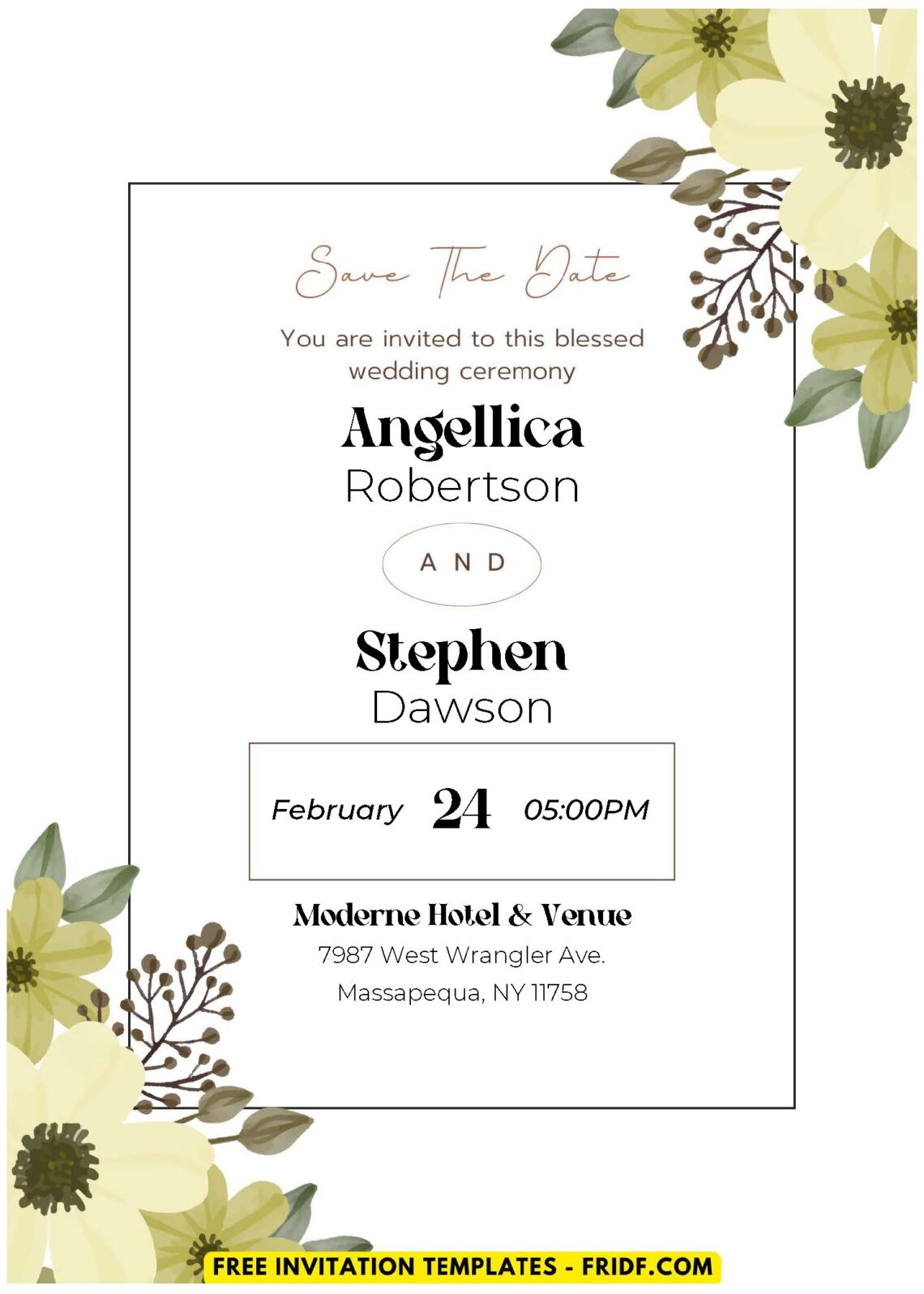 (Easily Edit PDF Invitation) Brush Watercolor Floral Wedding Invitation ...