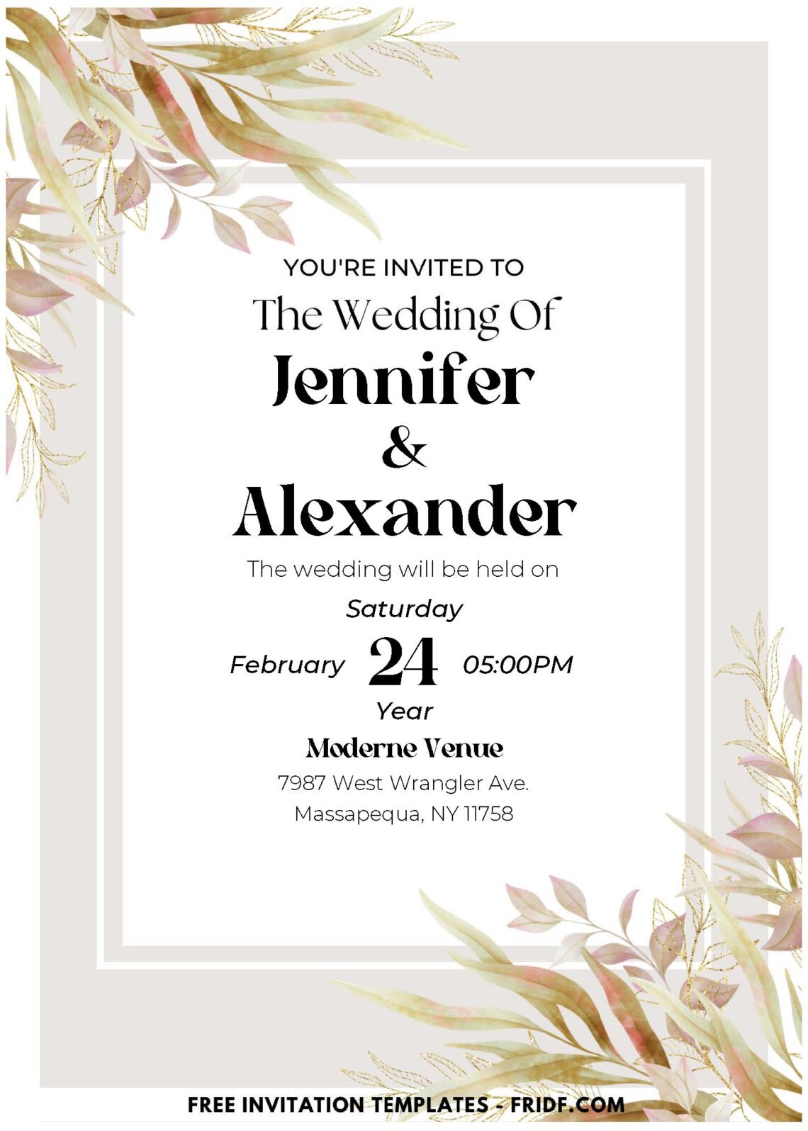 (Easily Edit PDF Invitation) Simply Stunning Rose Wedding Invitation ...