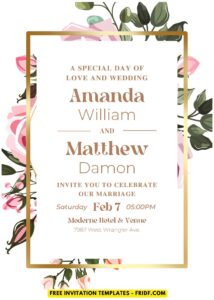 (Easily Edit PDF Invitation) Enchanting Anemone Flower Wedding Invitation A
