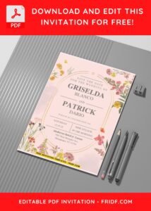 (Easily Edit PDF Invitation) Exquisite Spring Garden Wedding Invitation A