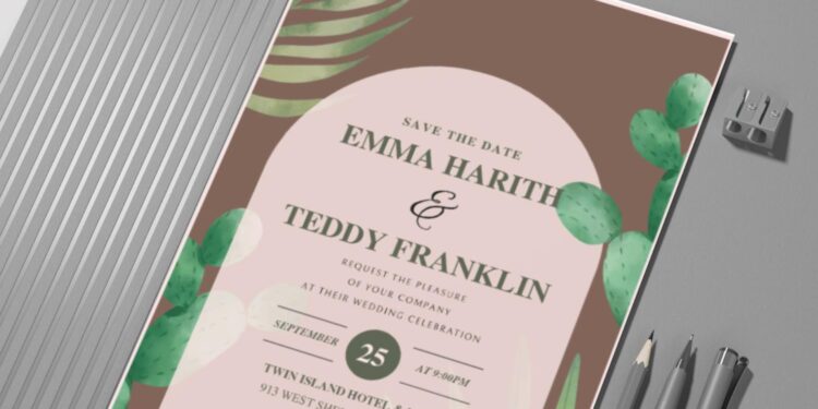 (Easily Edit PDF Invitation) Boho Eucalyptus Wedding Invitation