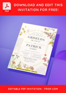 (Easily Edit PDF Invitation) Exquisite Spring Garden Wedding Invitation B