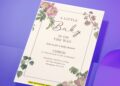 (Easily Edit PDF Invitation) Gorgeous Cosmos Flower Wedding Invitation