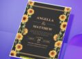 (Easily Edit PDF) Modern Elegance Sunflower Wedding Invitation