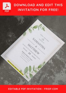 (Easily Edit PDF Invitation) Rustic Foliage Wedding Invitation I
