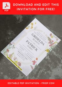 (Easily Edit PDF Invitation) Exquisite Spring Garden Wedding Invitation C