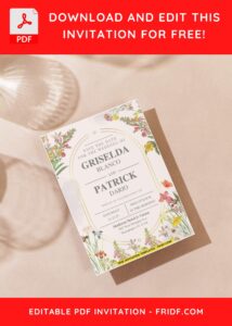 (Easily Edit PDF Invitation) Exquisite Spring Garden Wedding Invitation D