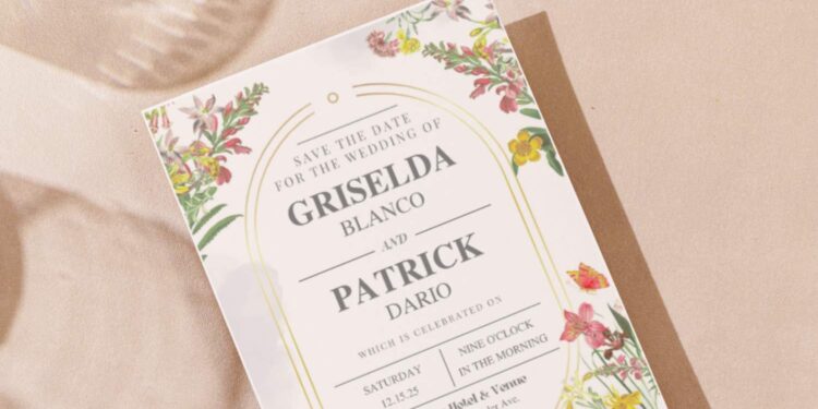 (Easily Edit PDF Invitation) Exquisite Spring Garden Wedding Invitation D