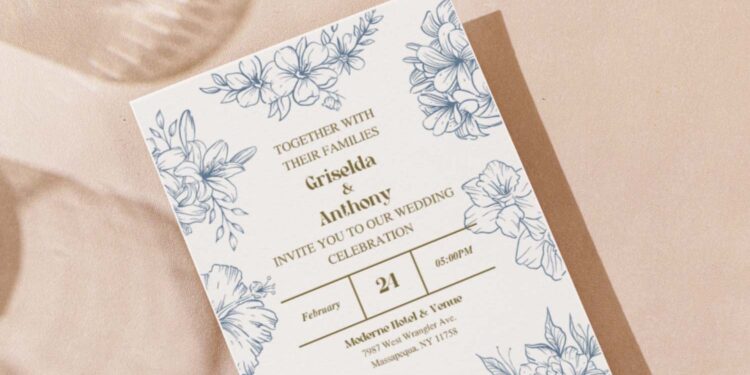 (Easily Edit PDF Invitation) Classic Floral Wedding Invitation