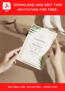 (Easily Edit PDF Invitation) Rustic Foliage Wedding Invitation D
