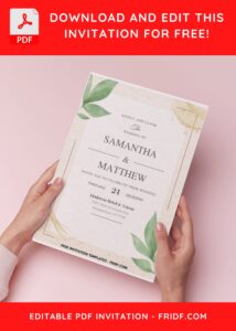 (Easily Edit PDF Invitation) Rustic Foliage Wedding Invitation E