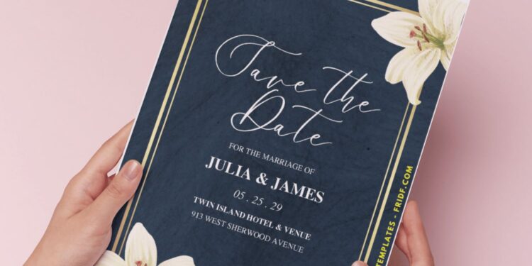(Easily Edit PDF Invitation) Stunning White Lily Wedding Invitation