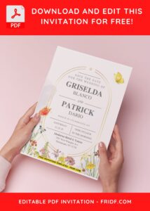(Easily Edit PDF Invitation) Exquisite Spring Garden Wedding Invitation F