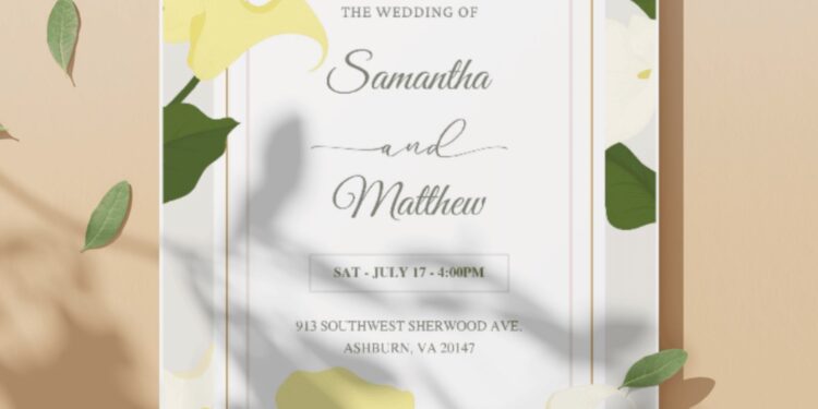 (Easily Edit PDF Invitation) Whimsical Calla Lily Wedding Invitation