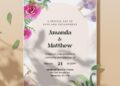 (Easily Edit PDF Invitation) Marble Gold Floral Wedding Invitation