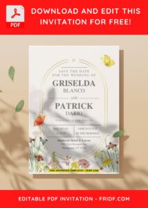 (Easily Edit PDF Invitation) Exquisite Spring Garden Wedding Invitation G