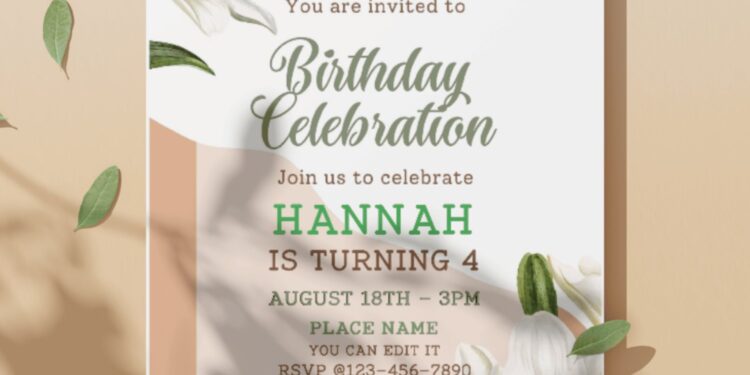 (Easily Edit PDF Invitation) Eclectic Floral Birthday Invitation