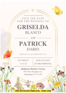 (Easily Edit PDF Invitation) Exquisite Spring Garden Wedding Invitation J