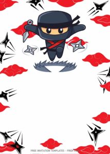 FREE Canva Invitation - Adorable Ninja Birthday Invitation Templates