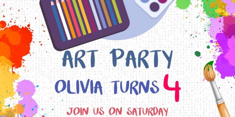 FREE Canva Invitation - Art & Craft Birthday Invitation Templates
