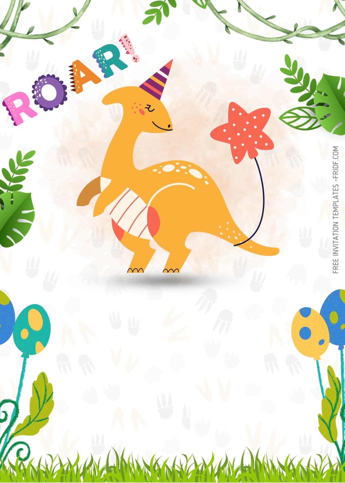 FREE Canva Invitation - Dinosaur Land Birthday Invitation Templates