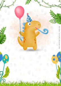 FREE Canva Invitation - Dinosaur Land Birthday Invitation Templates