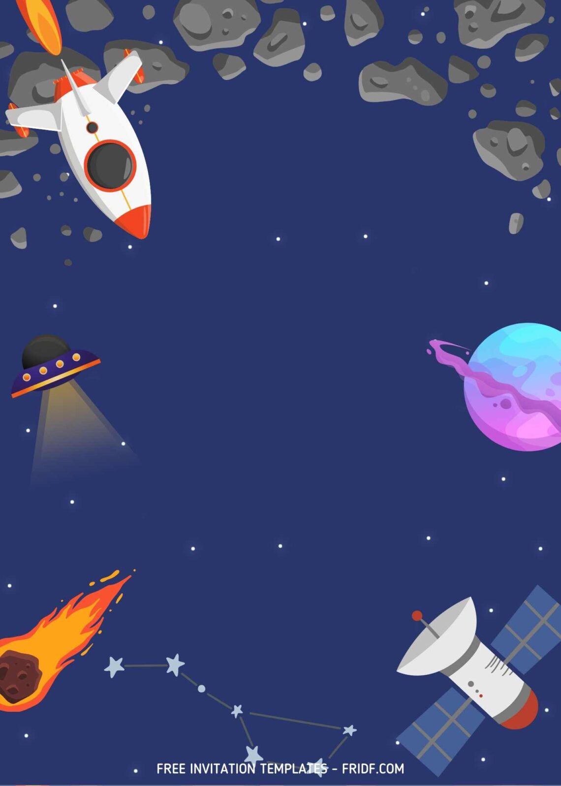 FREE Canva Invitation - Outerspace Adventure Birthday Invitation ...