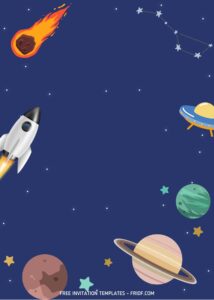 FREE Canva Invitation - Outerspace Adventure Birthday Invitation Templates