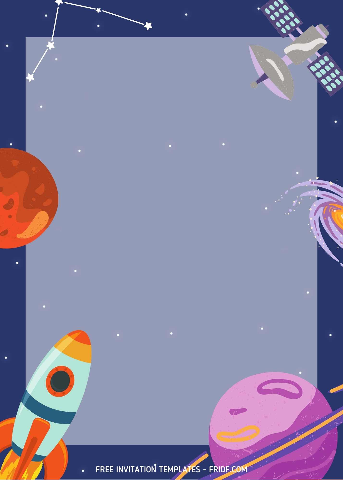 FREE Canva Invitation - Outerspace Adventure Birthday Invitation ...