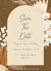 FREE PDF Invitation - Autumn Season Wedding Invitation Templates