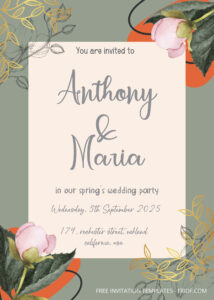 FREE PDF Invitation - Floral Corner Wedding Invitation Templates