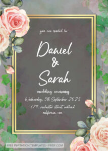 FREE PDF Invitation - Flower Garden Wedding Invitation Templates
