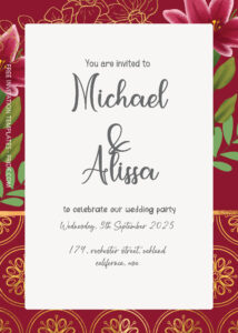 FREE PDF Invitation - Flower Pattern Wedding Invitation Templates