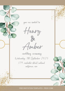 FREE PDF Invitation - Fresh Greenery Wedding Invitation Templates