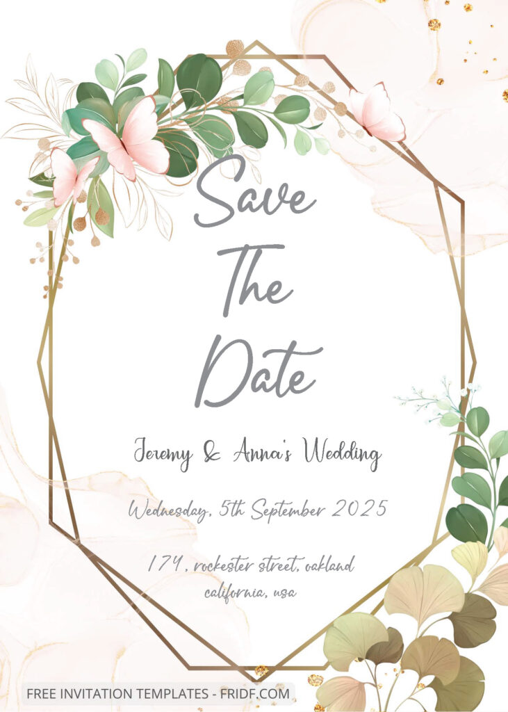 FREE PDF Invitation - Good Luck Floral Wealth Wedding Invitation ...