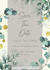 FREE PDF Invitation - Greenery Garden Wedding Invitation Templates