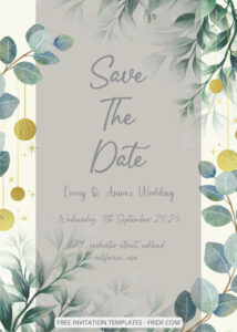 FREE PDF Invitation - Greenery Garden Wedding Invitation Templates