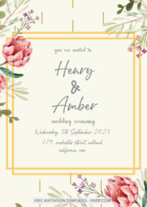 FREE PDF Invitation - Morning Blossom Wedding Invitation Templates