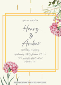 FREE PDF Invitation - Morning Blossom Wedding Invitation Templates