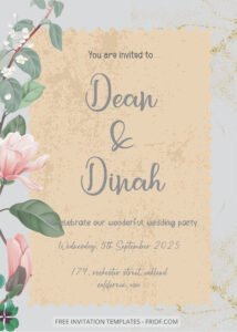 FREE PDF Invitation - New Spring Floral Wedding Invitation Templates