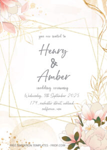 FREE PDF Invitation - Pink Spring Scent Floral Wedding Invitation Templates One - FRIDF