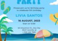 FREE PDF Invitation - Summer Beach Party Birthday Invitation Templates