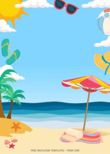 FREE PDF Invitation - Summer Beach Party Birthday Invitation Templates
