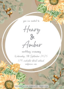 FREE PDF Invitation - Sunflower Blossom Wedding Invitation Templates