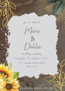 FREE PDF Invitation - Sunflower Power Wedding Invitation Templates