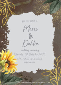FREE PDF Invitation - Sunflower Power Wedding Invitation Templates