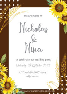 FREE PDF Invitation - Sunflower Season Wedding Invitation Templates