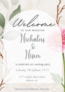 FREE PDF Invitation - Transparent Floral Wedding Invitation Templates