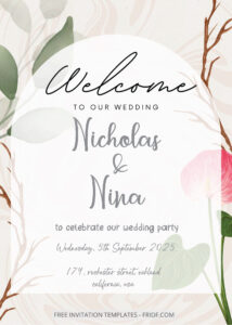 FREE PDF Invitation - Transparent Floral Wedding Invitation Templates
